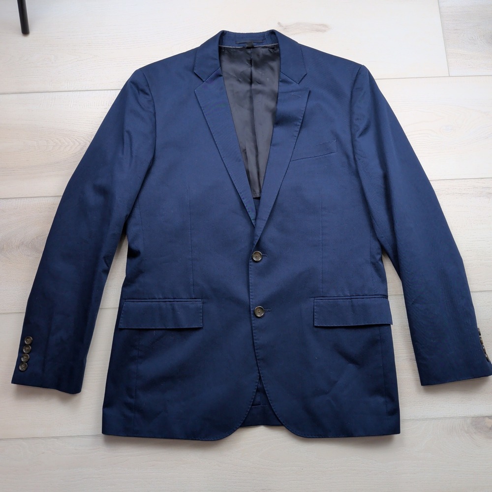 J.Crew Ludlow Blazer Mens 41R Navy Blue Cotton Twill Sport Coat A0498 Slim Fit
